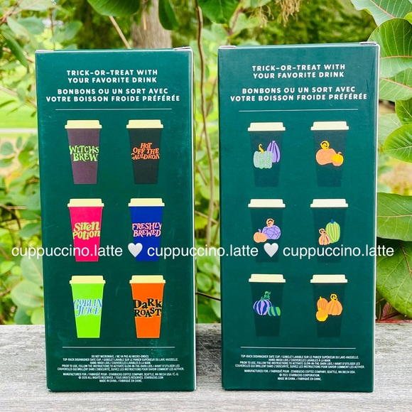🦇NEW SET🧡Starbucks Halloween Fall Glow in the Dark Hot Cup Boxes - Picture 2 of 11